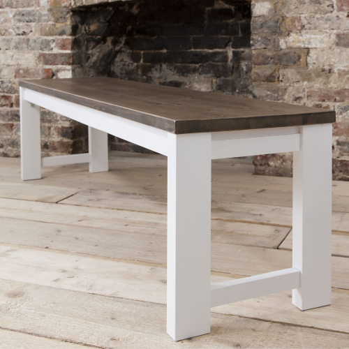 Noa and Nani (Hever Bench in White and Dark Pine) Hever Dining Bench