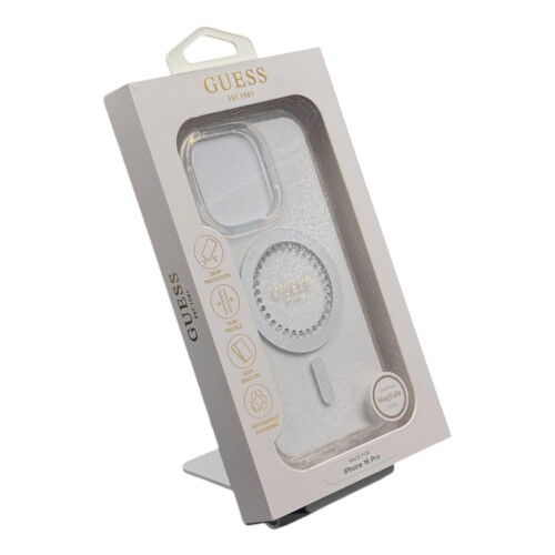 Guess Guess IML Rhinestones Case with MagSafe for iPhone 16 Pro 6.3" Clear 2
