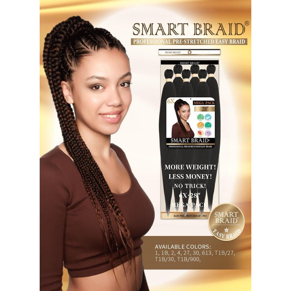 Smart Braid Unisex (T1b.30) 6X Pre - Stretched 28"