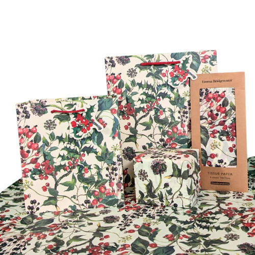 Woodmansterne Emma Bridgewater Winter Flowers Medium Gift Bag Christmas Gift Accessory 2