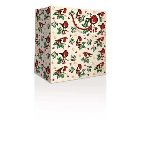 Woodmansterne Emma Bridgewater Little Robin Medium Gift Bag Christmas Gift Accessory 1