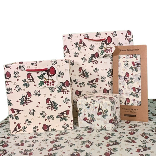 Woodmansterne Emma Bridgewater Little Robin Medium Gift Bag Christmas Gift Accessory 2