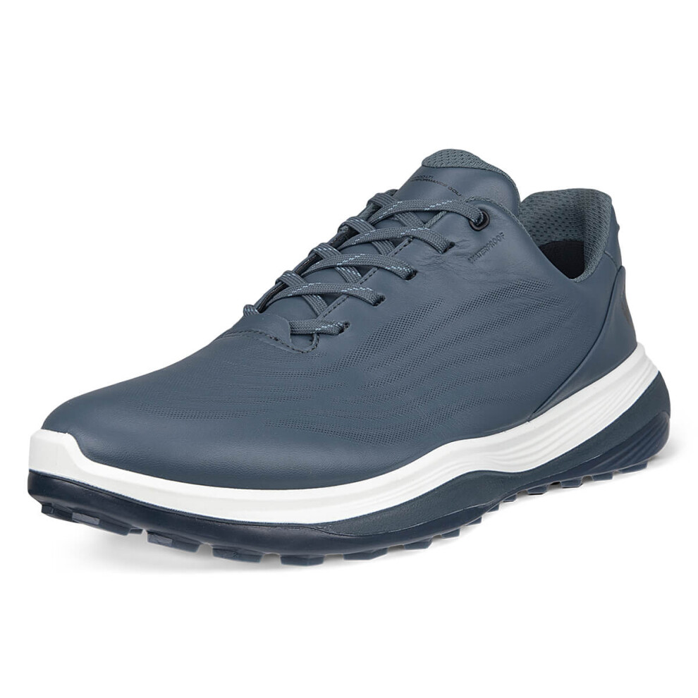 (UK 10, Pavement) Ecco Mens LT1 M Lace Up Waterproof Spikeless Full Grain Leather Golf Shoes