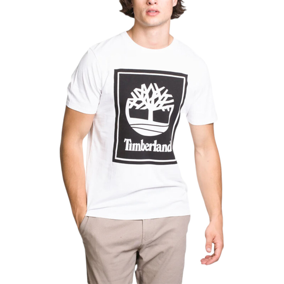 (White, XS) Timberland Mens Printed T Shirts Casual Cotton Top