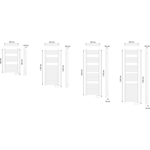Harmoni Ebro HS075C 500W Chrome Electric Towel Rail 1