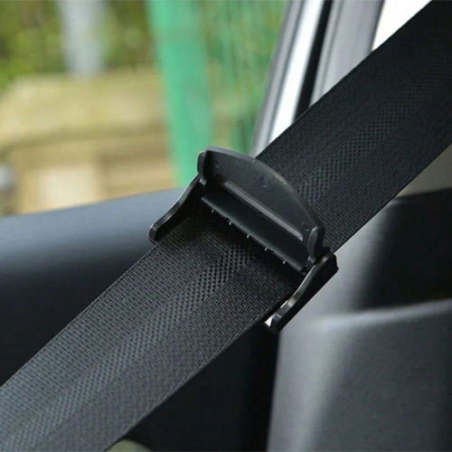 (Black) 2PCS Plastic Strong Adjustable Car Safty Belt Clip 2