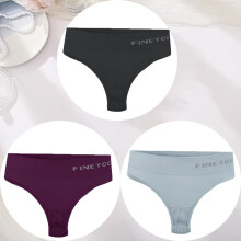 (Set16, 3pcs) 3pcs Womens Panties Sexy Underwear Large Size Thong Seamless
