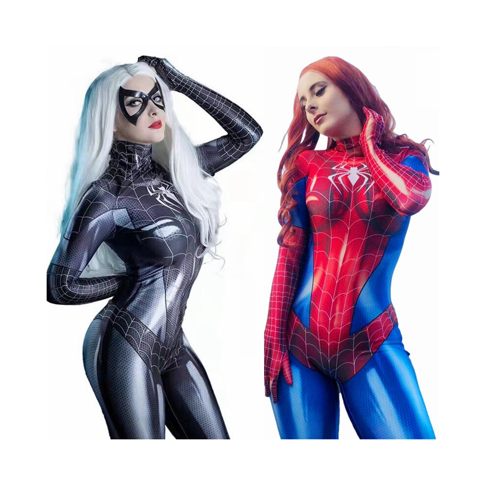 (, Xs) Spider Woman Jumpsuit Spiderman Cosplay Costume Red