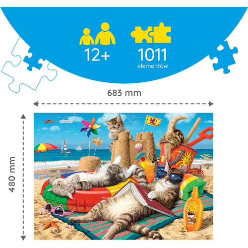 Feline Holidays - Hidden Shapes - 1011 Piece Jigsaw Puzzles 2
