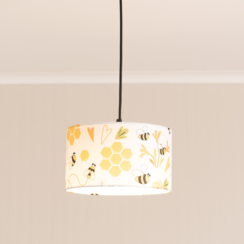 (Yes) Betsy Bee Childrens Nursery Drum Ceiling Table Floor Light Lamp Shade