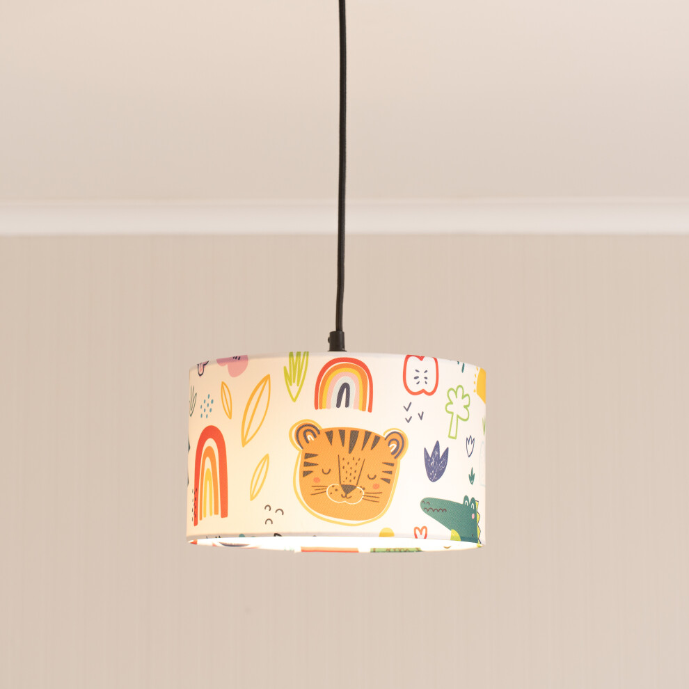 (Yes) Borneo Childrens Nursery Drum Ceiling Table Floor Light Lamp Shade