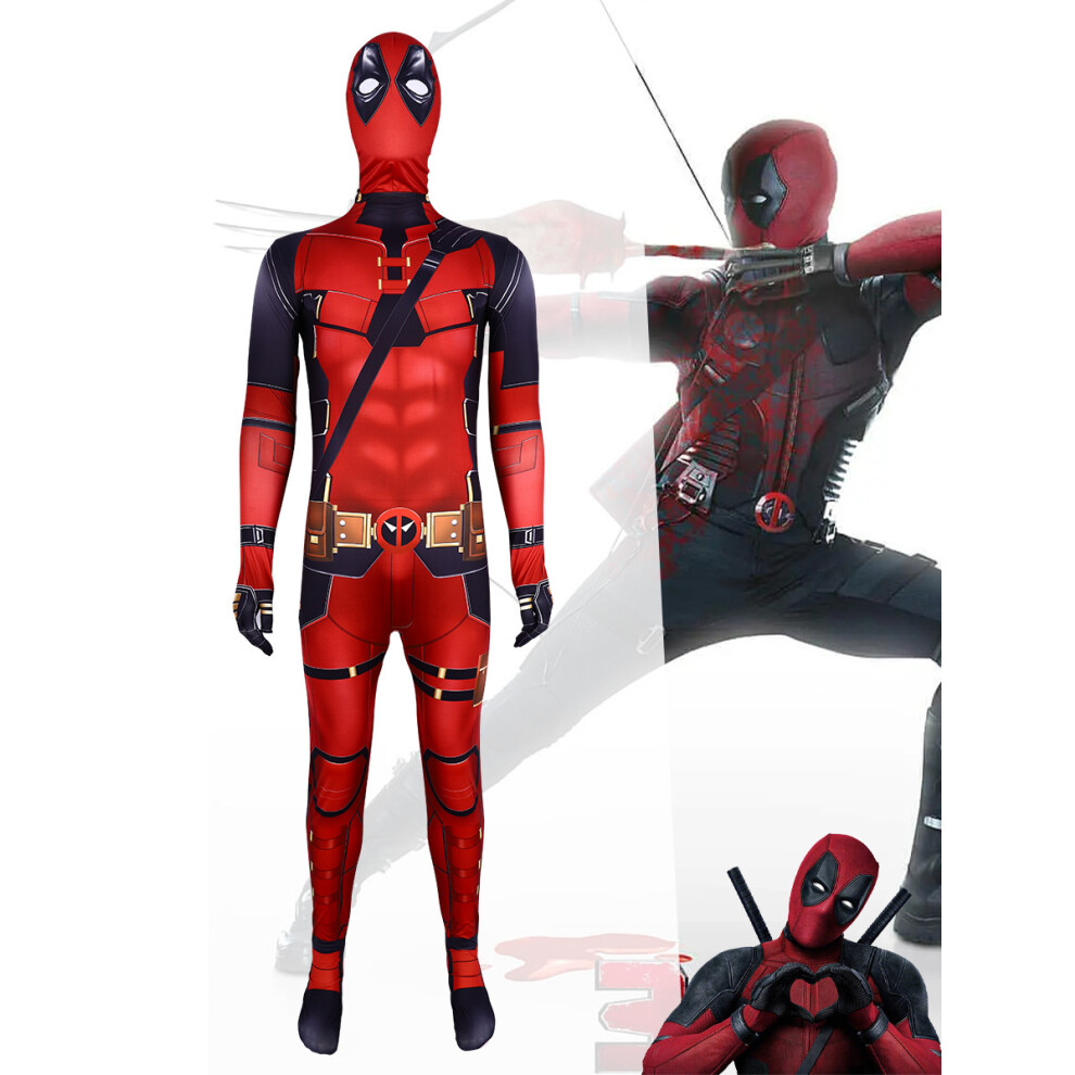 (Kids 120) Deadpool 3 Cosplay Jumpsuit Bodysuit Costume
