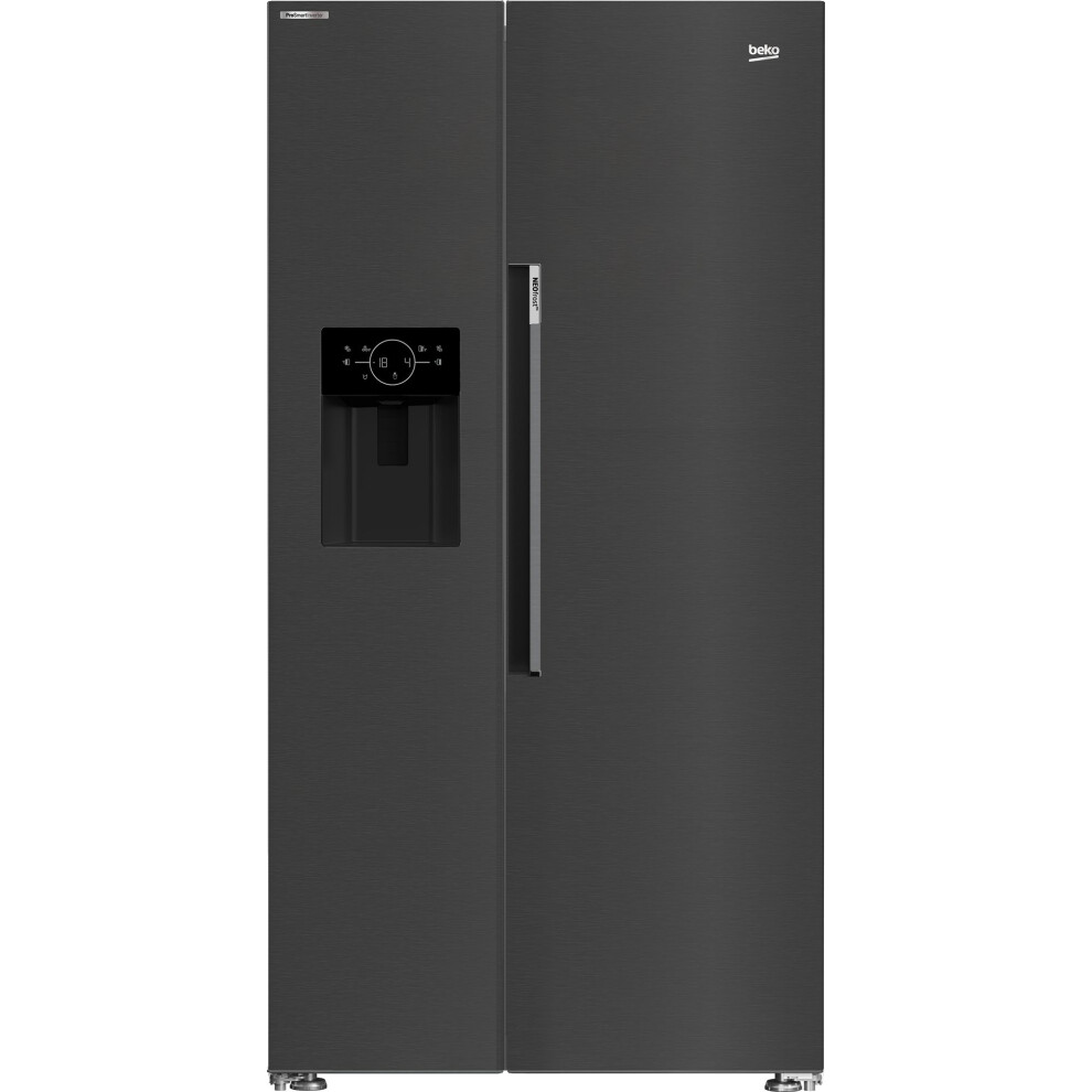 Beko American Fridge Freezer - Black Steel - D Rated