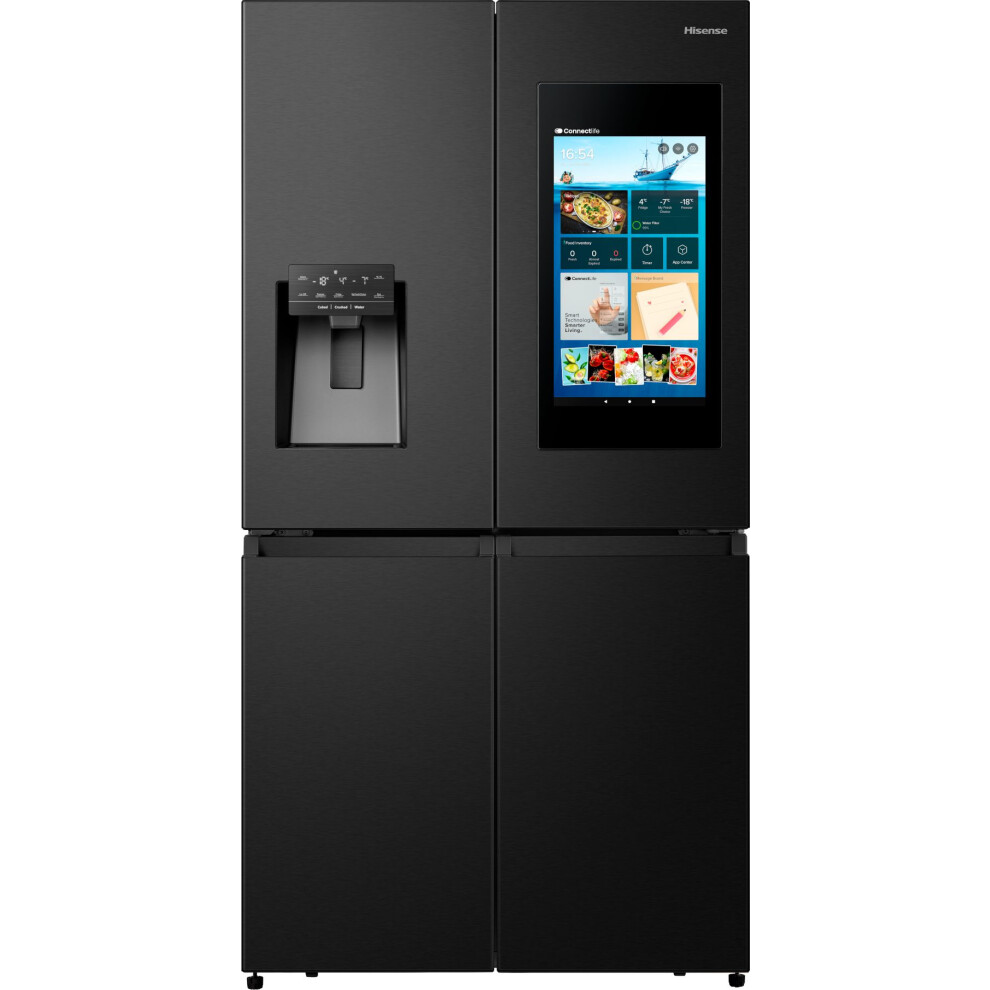 Hisense Pureflat Eclipse American Fridge Freezer - Black - E Rated