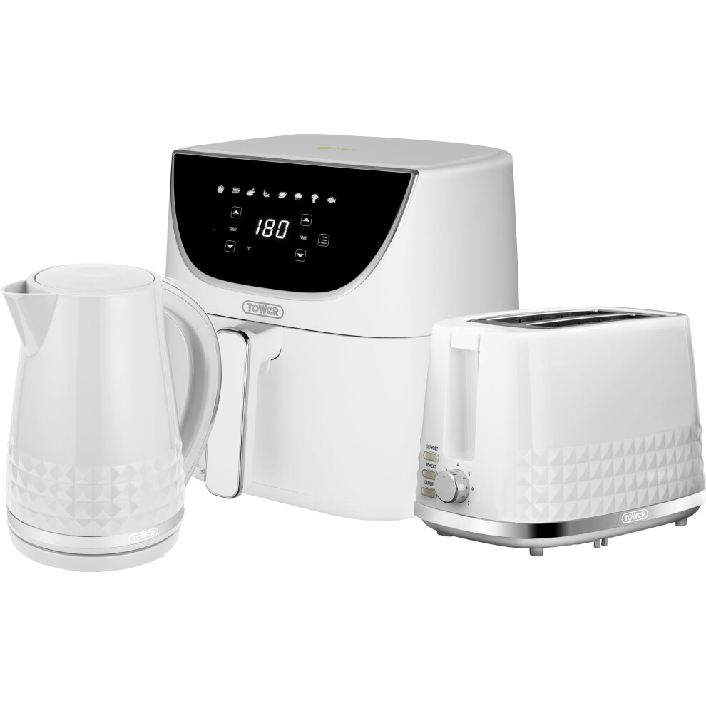 Tower Cavaletto EEJB251 Air Fryer, Kettle, Toaster Bundle - White