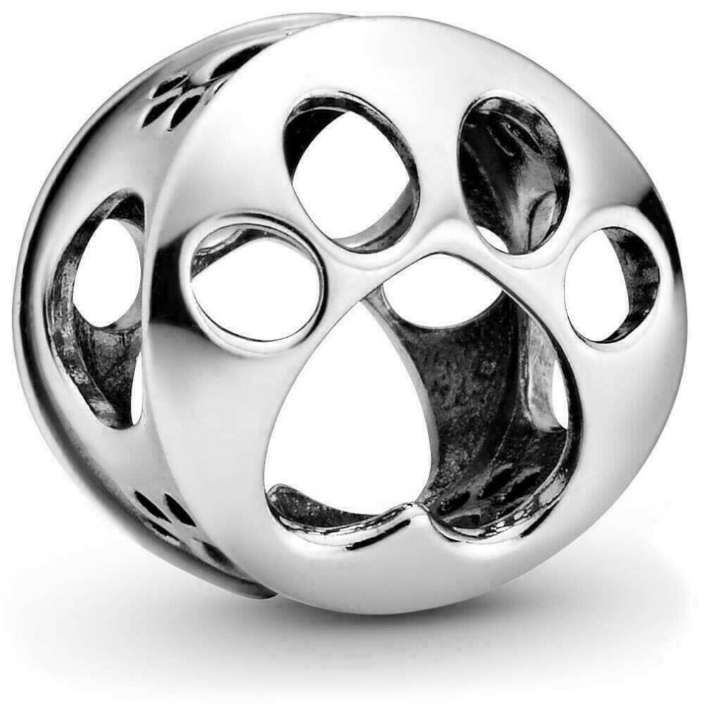 Openwork Dog paw sterling silver charm for pandora bracelet