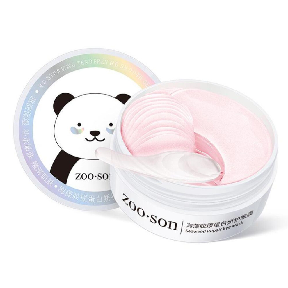 (Pink) 1 Box 60pcs Collagen Eye Mask Women Anti Wrinkle Moisturizing Whitening Eye Care Eye Bag