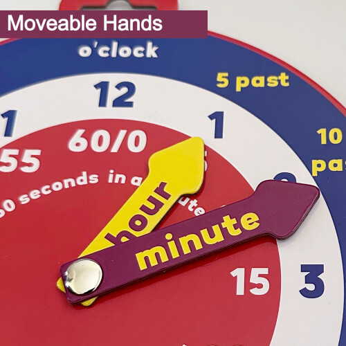 Early Learning Educational Teaching Clock with Moveable Hands and Magnetic Back. 1