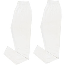 (White, 13 Years) Panzy 2 Pack Girls Kids Children Plain Stretchy 95% Cotton Leggings Ages 5 to 13