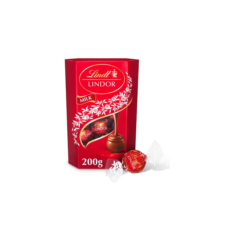 Lindt (Pack Of 4) Lindor Milk Chocolate Truffles Carton 200G