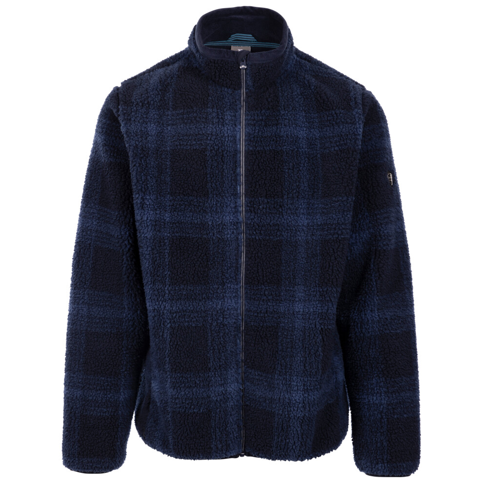 (L, Navy Check) Trespass Mens Padded Full Zip Fleece Epperstone