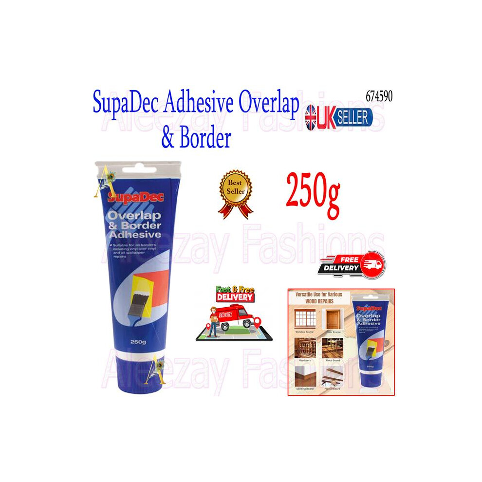 Supadec Overlap Border Wallpaper Repair Vinyl Adhesive Paste Glue Tube Uk 250G