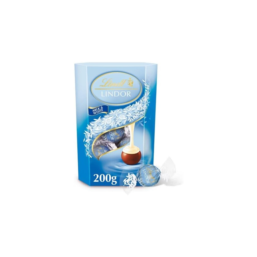 (Pack Of 1) Lindt Lindor Milk & White Chocolate Box 200G