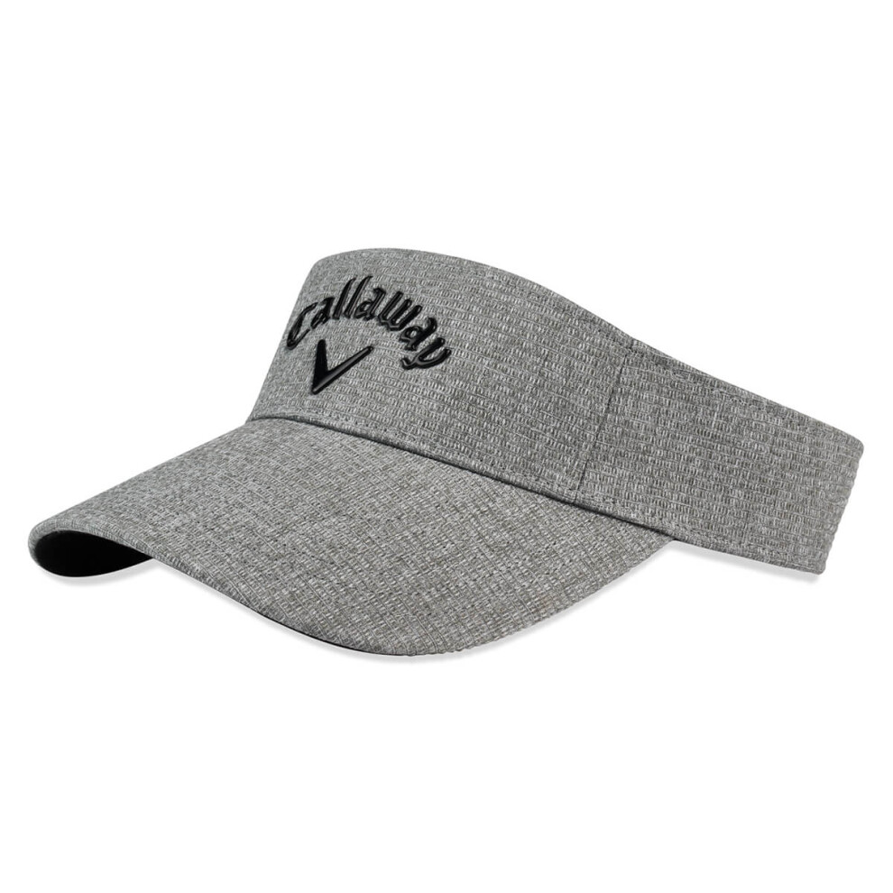 (One Size, Heather Grey/Black) Callaway Golf Mens Liquid Metal Low Profile One Size Adjustable Visor