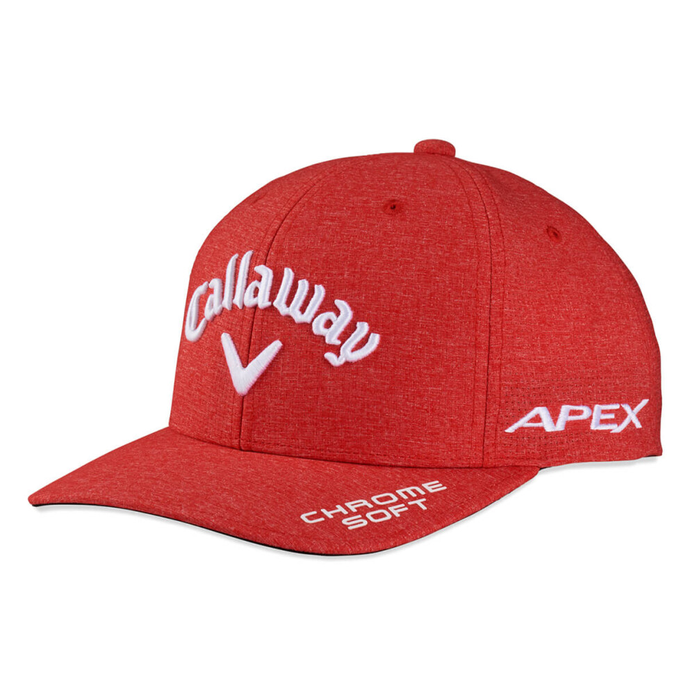 (One Size, Red Heather/White) Callaway Golf Mens TA Performance Pro 23 Wicking UV Protection Cap