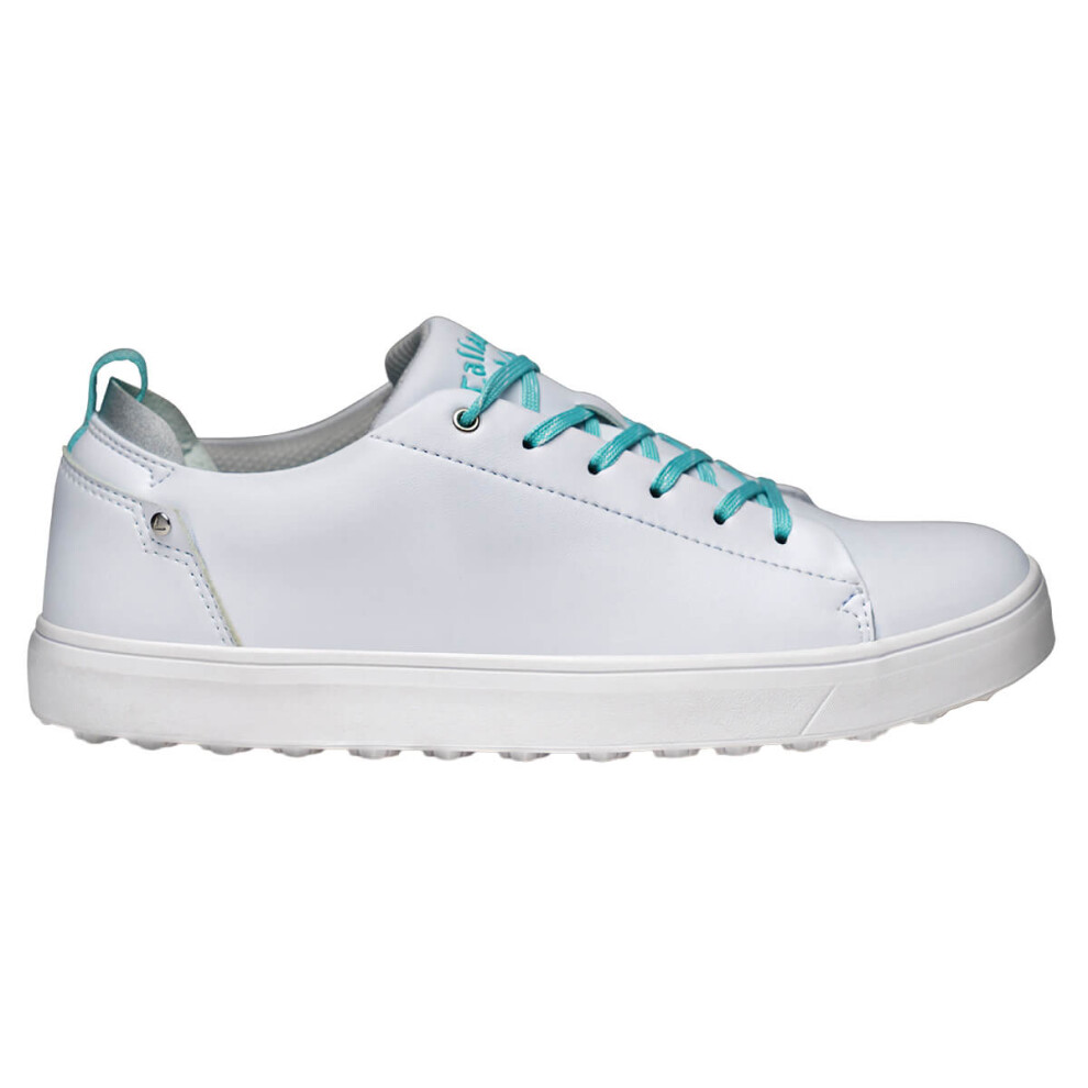 (UK 6, White/Aqua) Callaway Golf Womens W684 Laguna Leather Upper Spikeless Golf Shoes