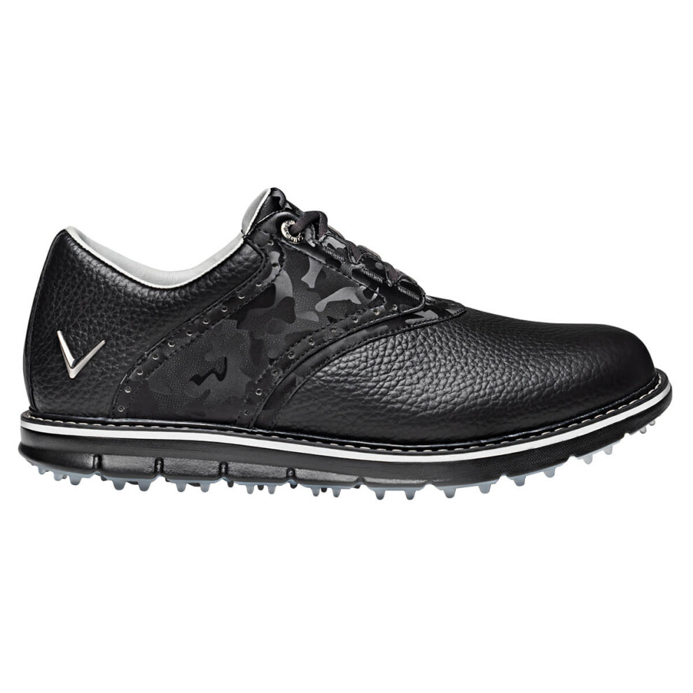 (UK 7, Black/Black) Callaway Golf Mens M597 LUX Leather Upper Spikeless Cushioned Golf Shoes