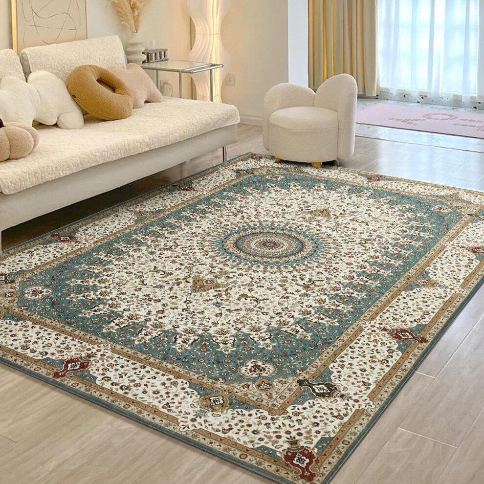 (120 x 170 cm (4 ft x 4 ft 9 in)- Small Area Rug/Carpet, Willow Teal) Extra Large Traditional Rugs Modern Carpet Doormat