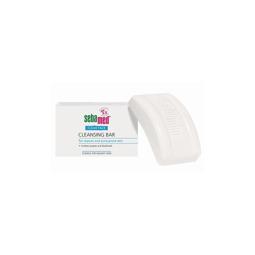 Sebamed Clear Face Cleansing Bar pH 5.5 Balanced Formula for Acne-Prone Skin, Gently Cleanses & Controls Excess Oil - 150g