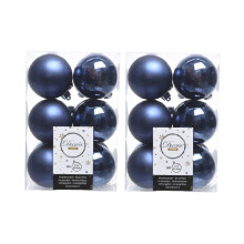 24 Midnight Blue Christmas Baubles Shatterproof Tree Decorations 6cm