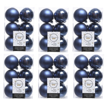 72 Midnight Blue Christmas Baubles Shatterproof Tree Decorations 6cm