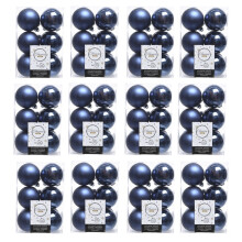 144 Midnight Blue Christmas Baubles Shatterproof Tree Decoration 6cm