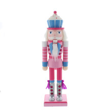 31cm Wooden Nutcracker Soldier Cupcake Pink Christmas Decoration