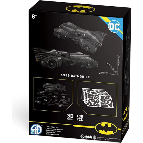 Batman Batman Batmobile 1989 - 136 Piece 3D Puzzle DC Comics Paper 2