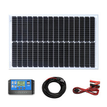 (50w Mono Solar Panel Battery Charging Kit Controller Cables Boat Caravan Home) Mono Solar Panel Battery Charging Kit Controller Cables Boat Caravan Home