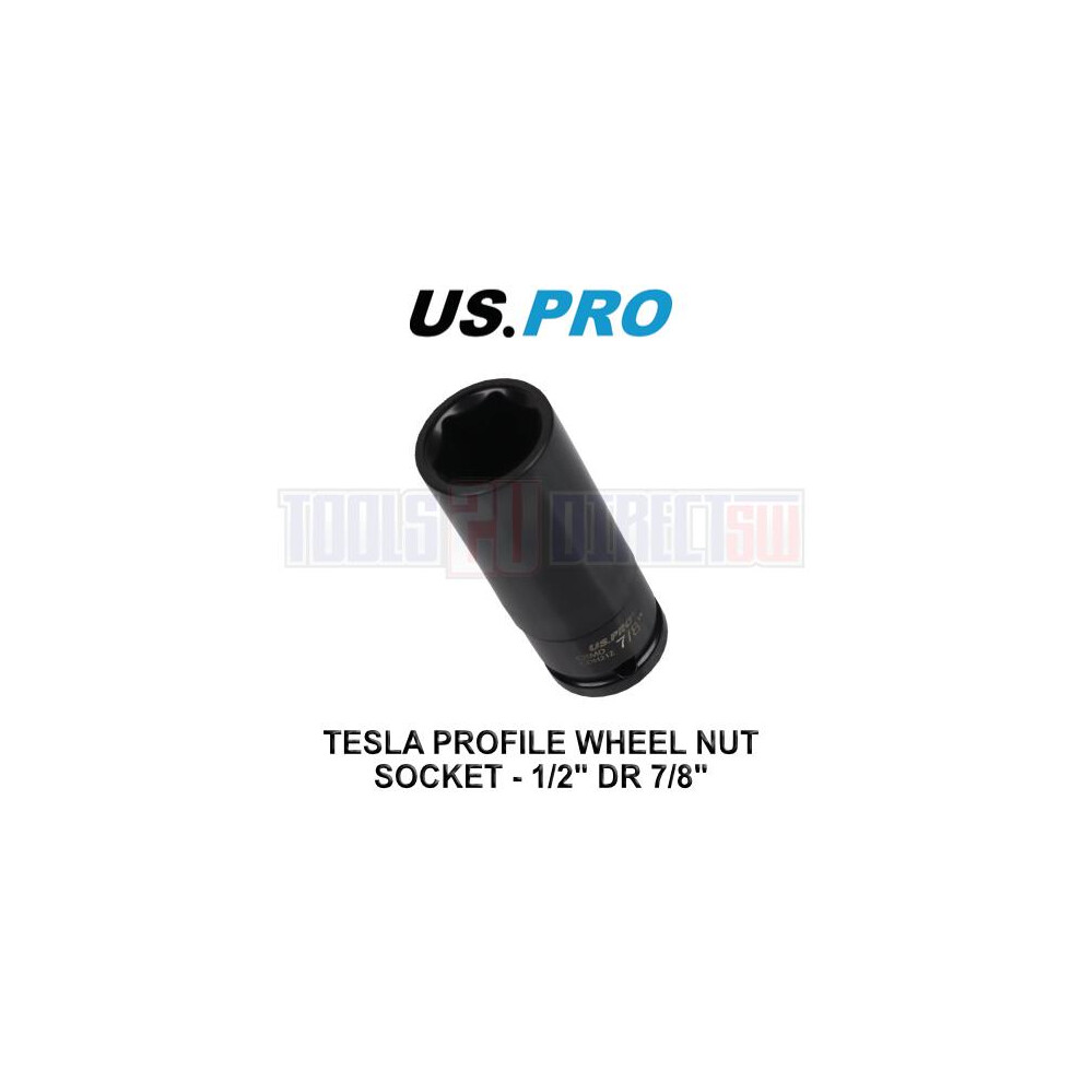 US PRO Tools 1/2" DR Tesla 7/8 Profile Alloy Wheel Nut Socket 7571