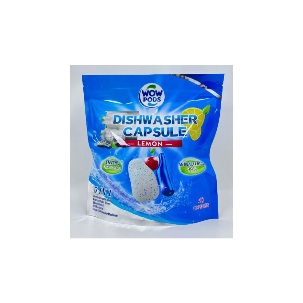 (50 Quantity) Dishwasher Tablets/Pods WOW PODS 5 in 1 Capsules