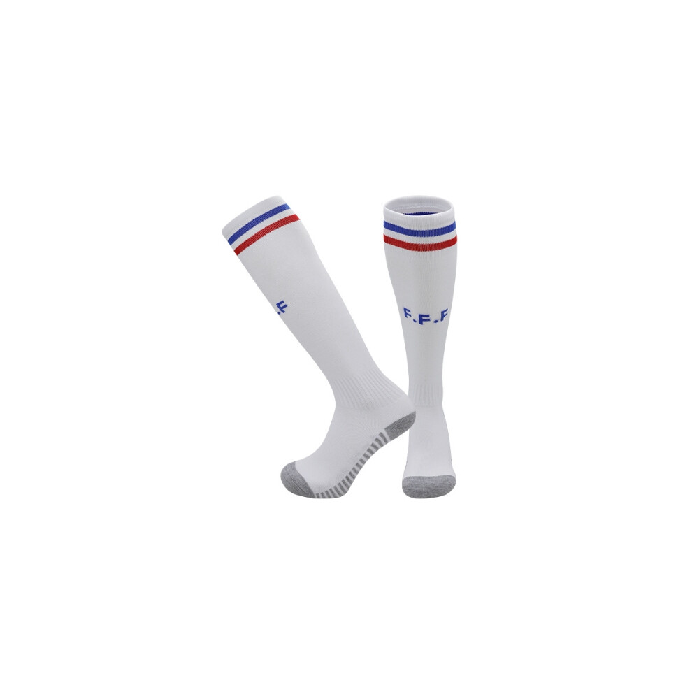 (France Away, Kids(EU 30-36)) 2024 Football Training Activewear Socks Non-slip Knee High Grip Soccer Socks for Kids Teens