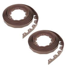 (2 Pack - 20m) KCT 10-50 Metre Brown Flexible Plastic Lawn Edging Grass Border with Pegs Garden Edger Heavy Duty Flower Bed