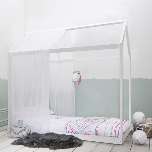 Noa and Nani Kara Single 4 Poster Bed Frame in Classic White
