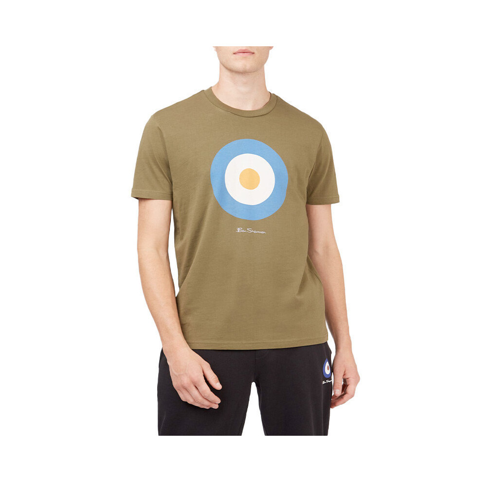 (Olive, M) BEN SHERMAN Mens T Shirt Target Logo Summer Cotton