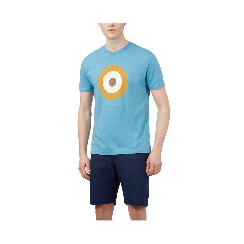 (Light Blue, XS) BEN SHERMAN Mens T Shirt Target Logo Summer Cotton