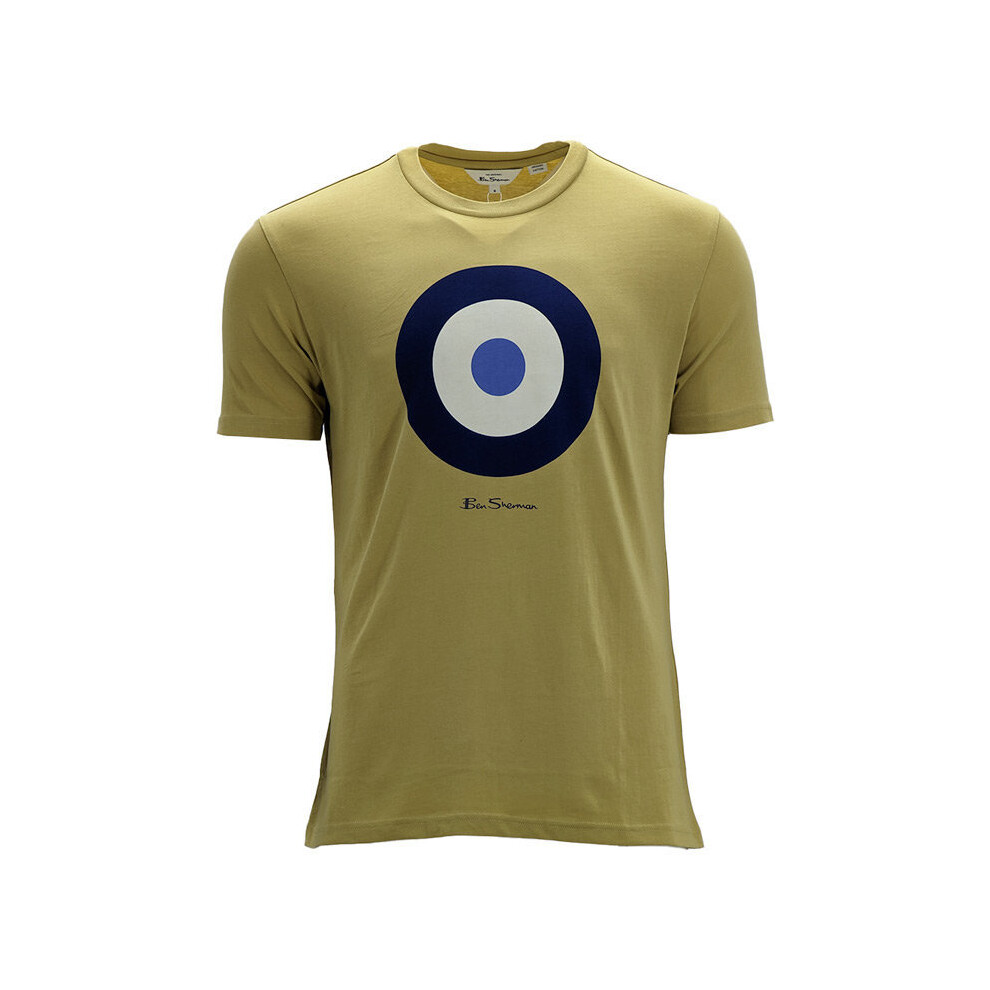 (Light Brown, M) BEN SHERMAN Mens T Shirt Target Logo Summer Cotton