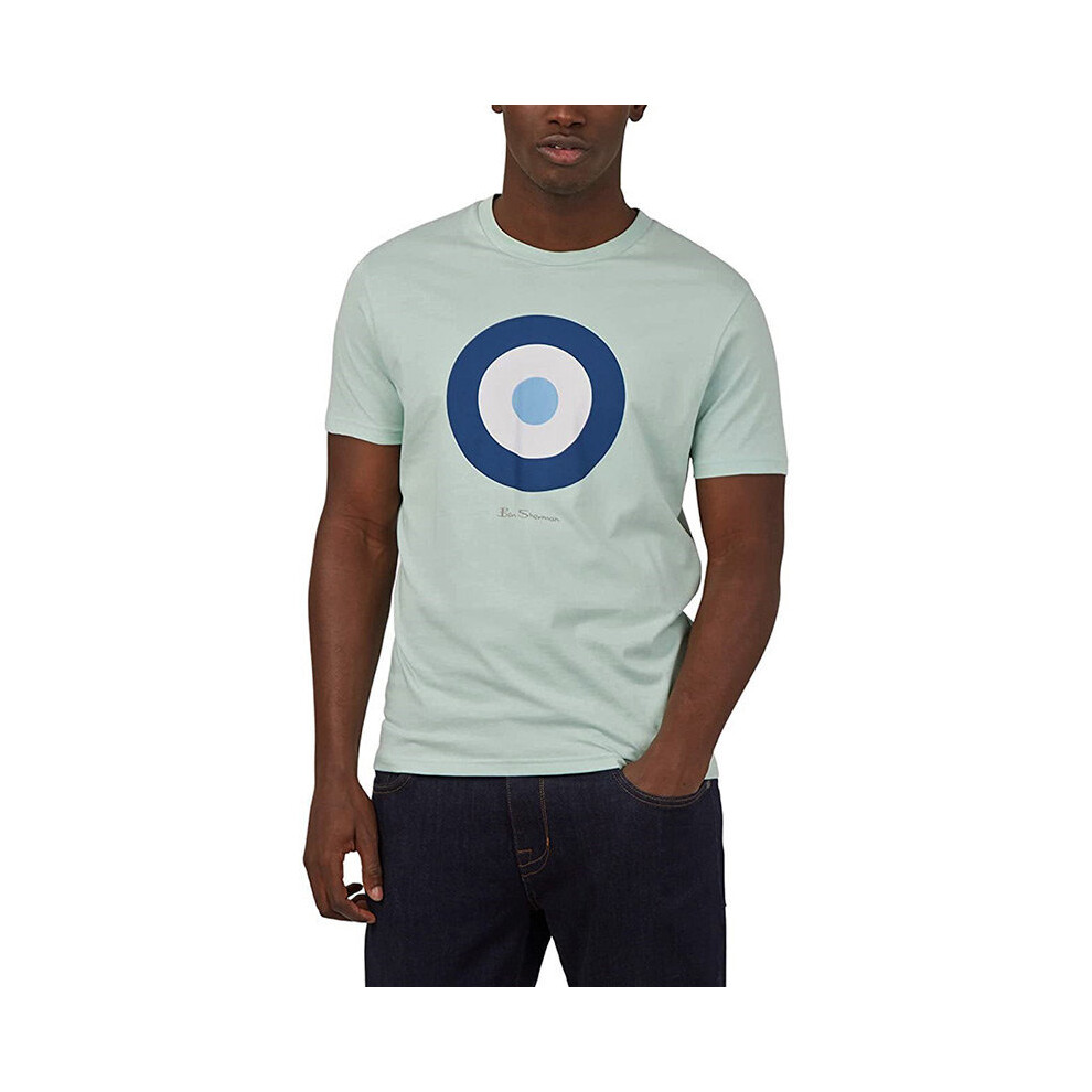 (Sky Blue, XS) BEN SHERMAN Mens T Shirt Target Logo Summer Cotton