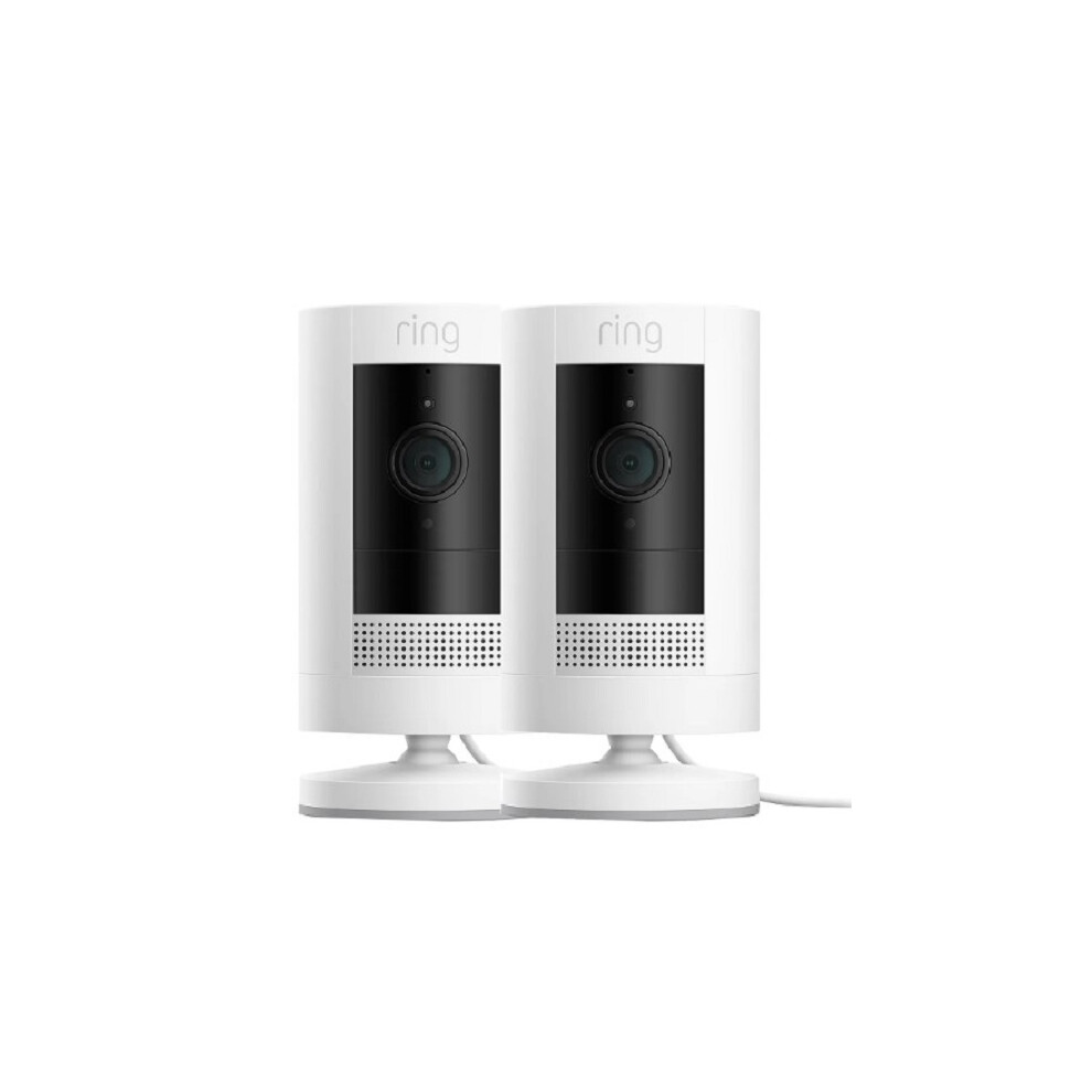 Ring Stick Up Cam Plug-In (Twin Pack) HD 1080p Smart Home Security Camera