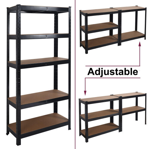 House of Home (Black) Metal Shelving 180cm